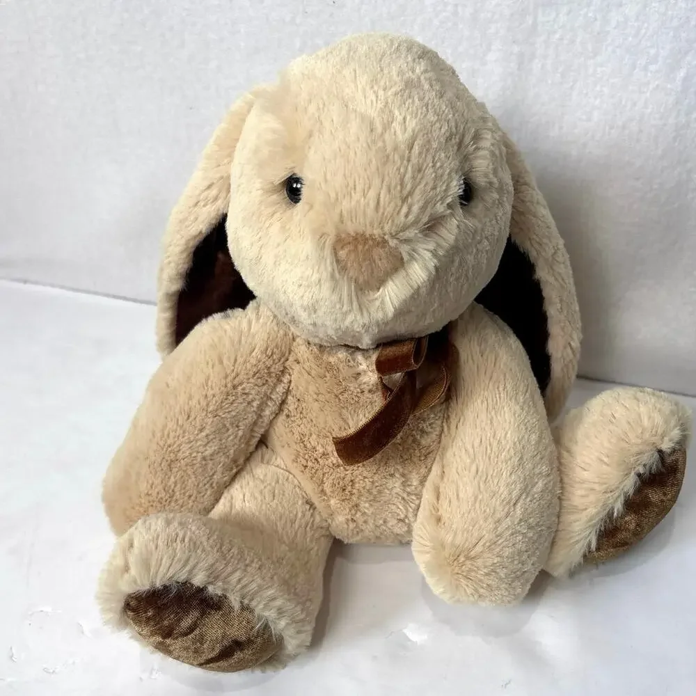Aurora Pierre Bunny Rabbit Plush Super Soft Tan Velvet Floppy Ears Bow Soft 2021